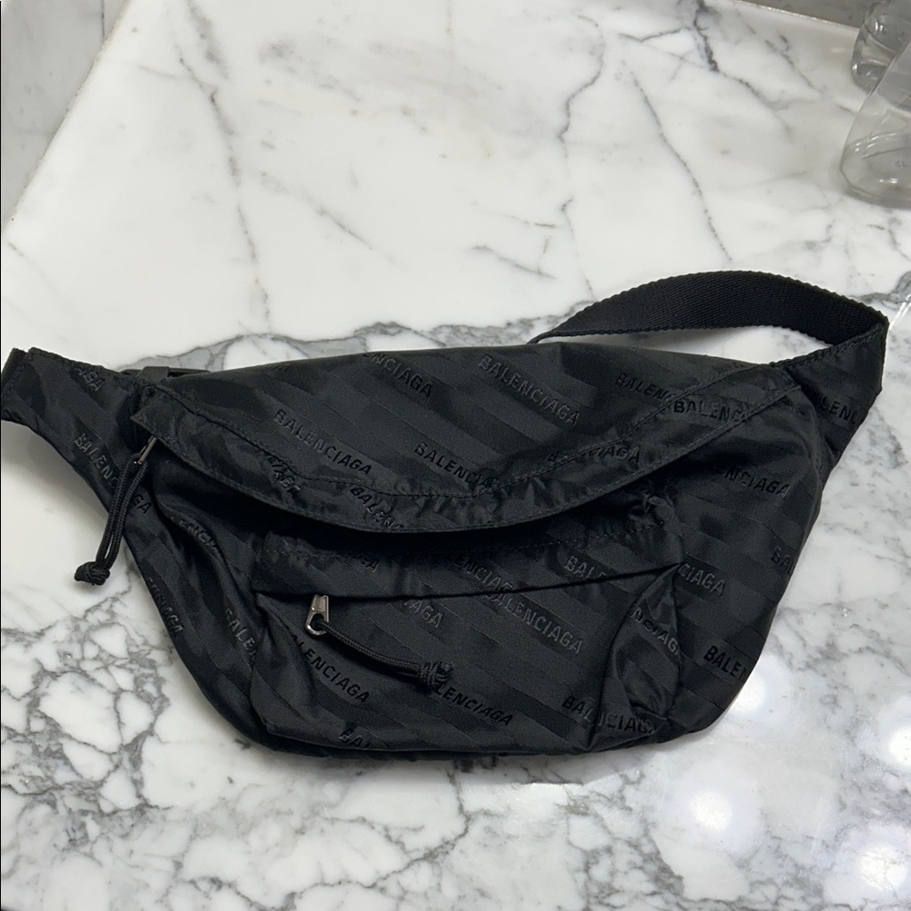 Balenciaga Monogram Black Belt Bag